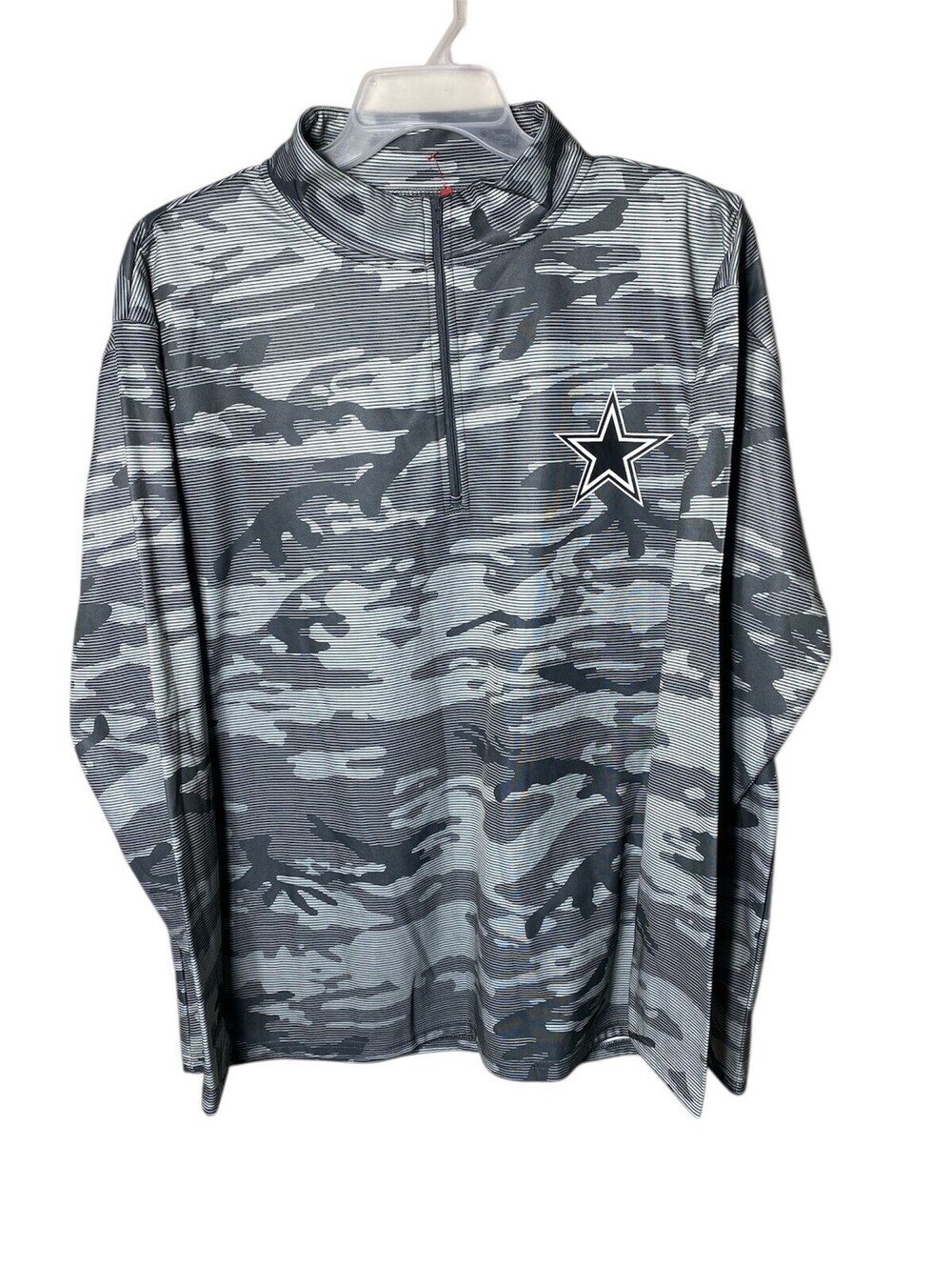 Zubaz Dallas Cowboys NFL Men's Grey Tonal Camo 1/4 Zip Pullover